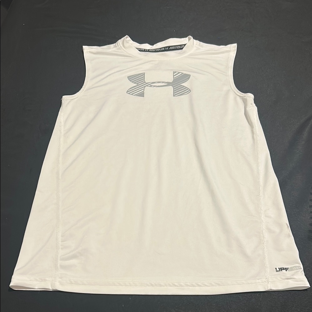 Under Armour Boys White Sleeveless Shirt